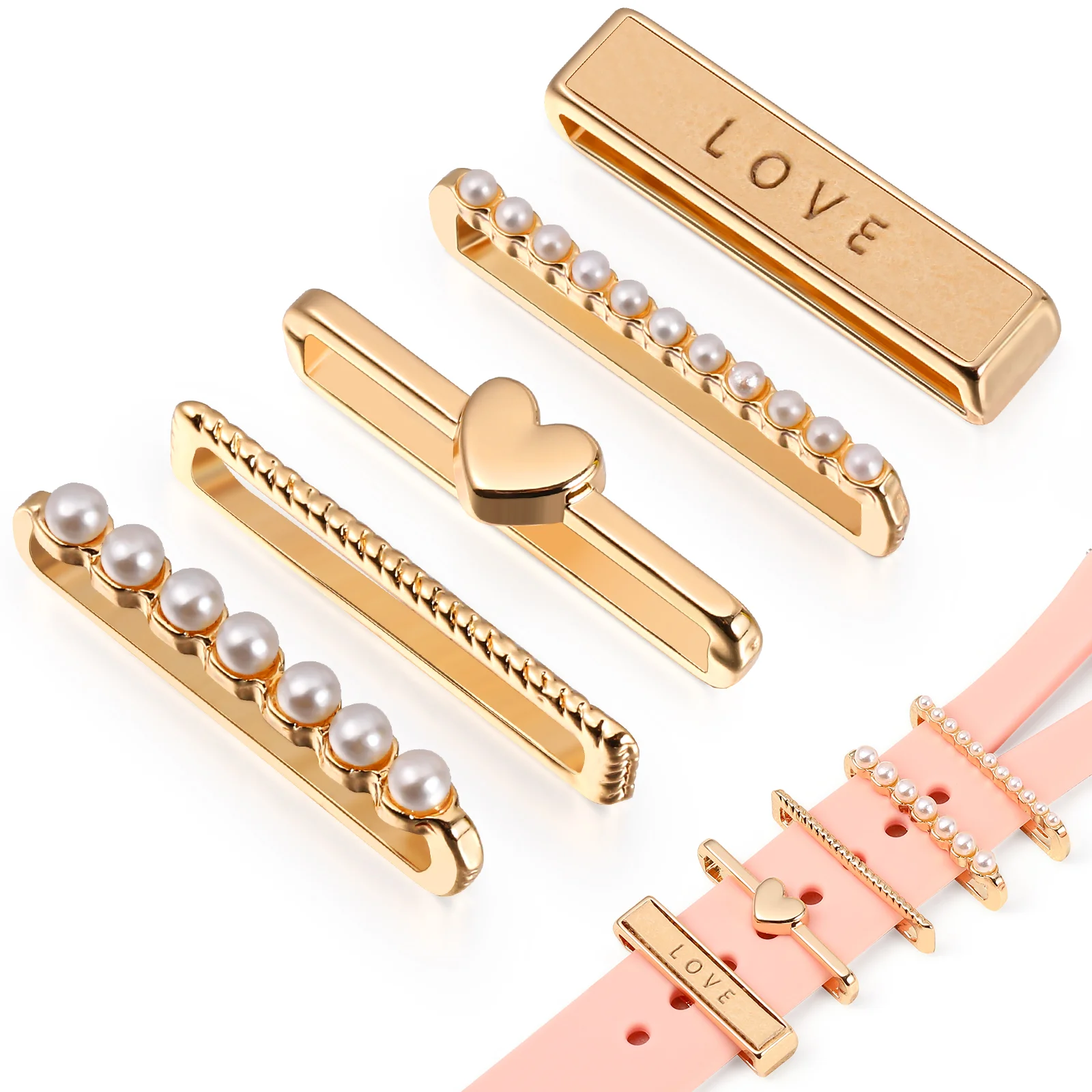 

Watch Band Charms Decorative Ringsstrap Ring Metal Accessoriesa Pple Charm Wristband Silicone Women Personalized Watchband