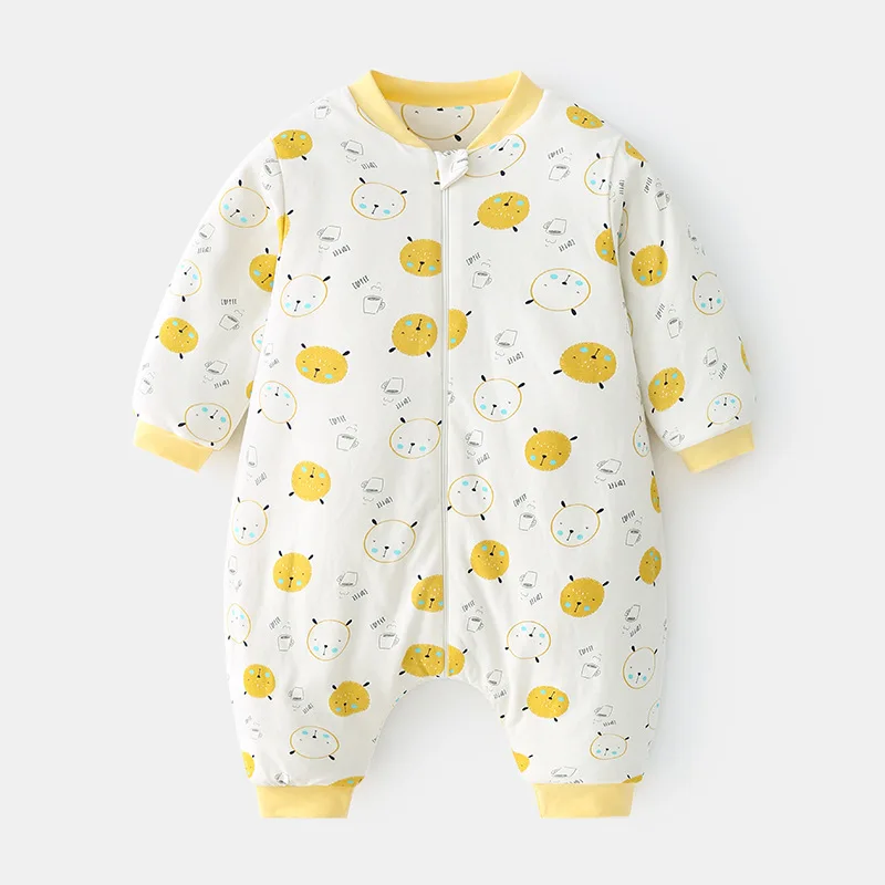 Baby sleeping bag autumn and winter baby thermostatic split-legs thickened pajamas newborn zipper multi-functional anti-kick