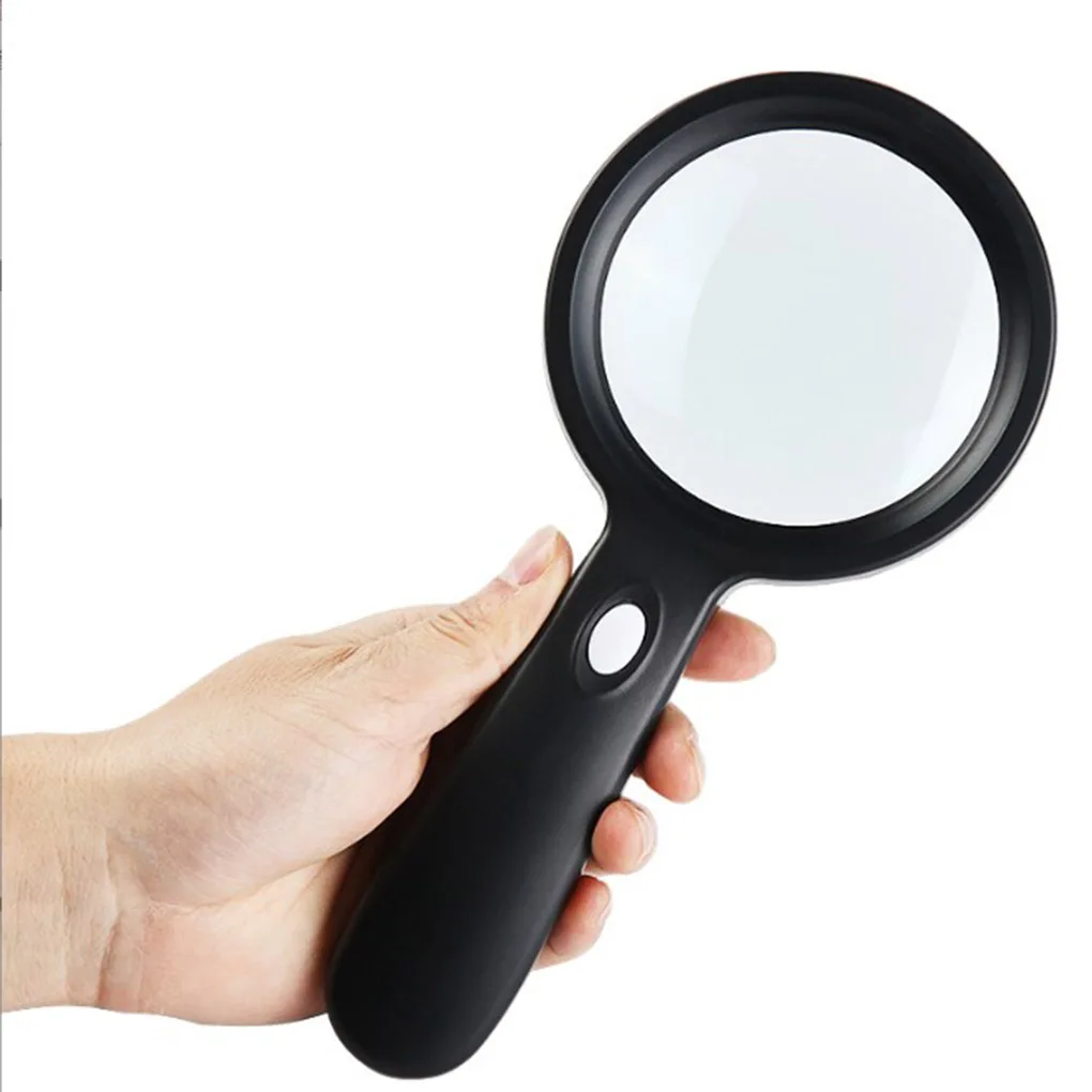 

10X Handheld Lighted Magnifying Glass with 12 LED Light Illuminated Reading Coin Magnifier Lens Supplies for Seniors