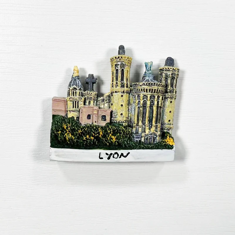 Lyon Франция туристические сувениры Notre-Dame de Fouvier 3D наклейка на холодильник