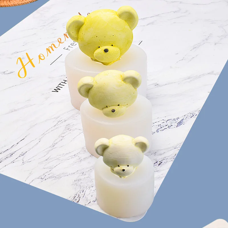 

Three-dimensional Bear Head Chocolate Cake Decoration Fondant Silicone Mold Diy Fat Bear Head Aromatherapy Candle Plaster Mold