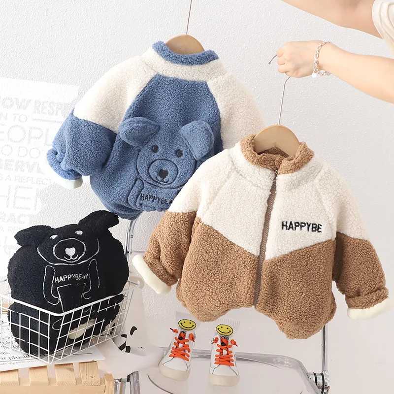 

Высококачественное детское бархатное пальто, куртка для маленьких девочек и мальчиков, рождественское утепленное пальто, зимняя теплая верхняя одежда, флисовая одежда для маленьких мальчиков