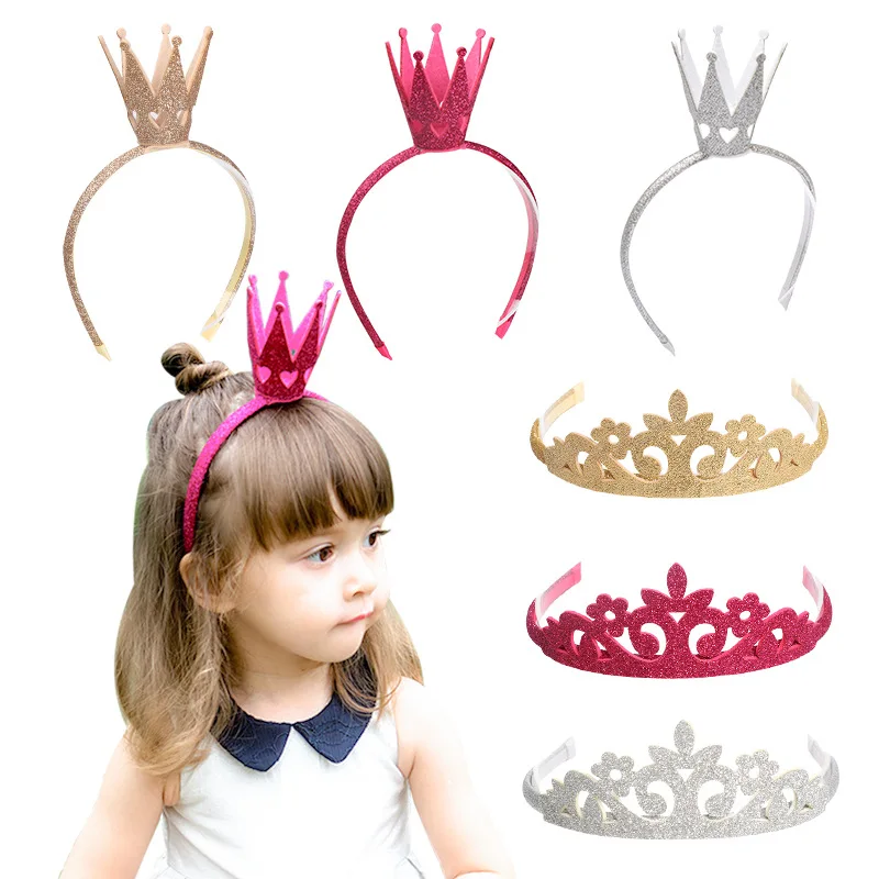 

Cute 3D Crown Baby Kids Glitter Scrunchie Girls Princess Hair Sticks Girls Headwear Kids Hair Accessories