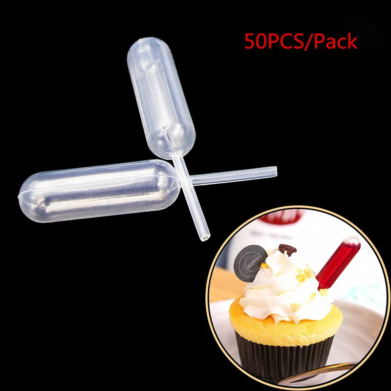 50PCS/Pack Plastic Jam Squeeze Dropper 4ml Pipettes Dropper Transparent Soft Pipette For Jam Ice Cream Chocolate And Painting