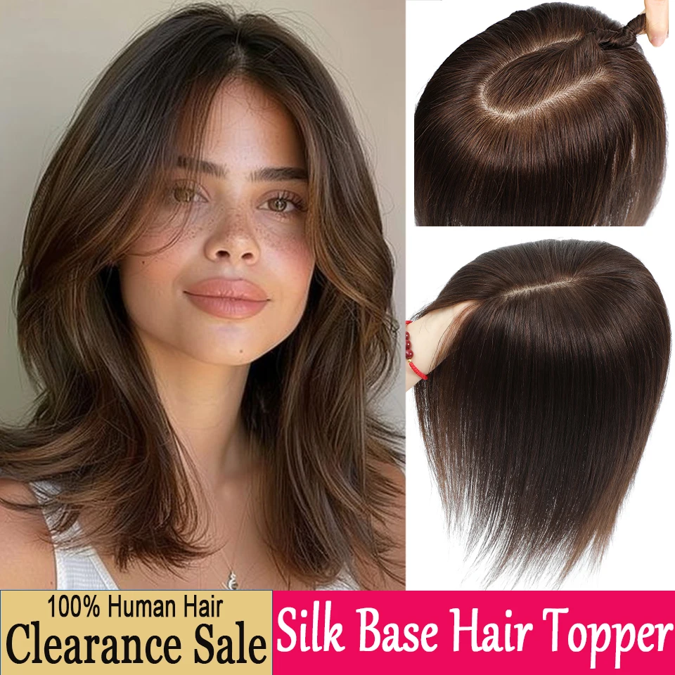 Топпер из шелка Joneous для женщин натуральных человеческих волос ручной работы на