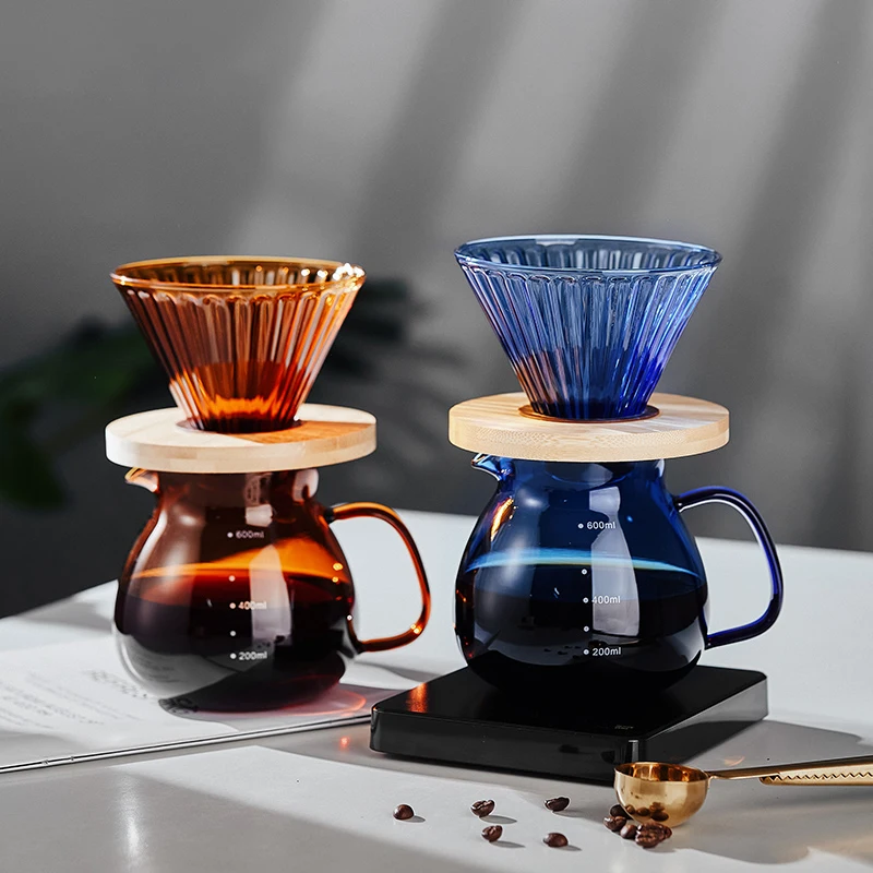 With V60 Filter Bamboo Holder Home Restaurant