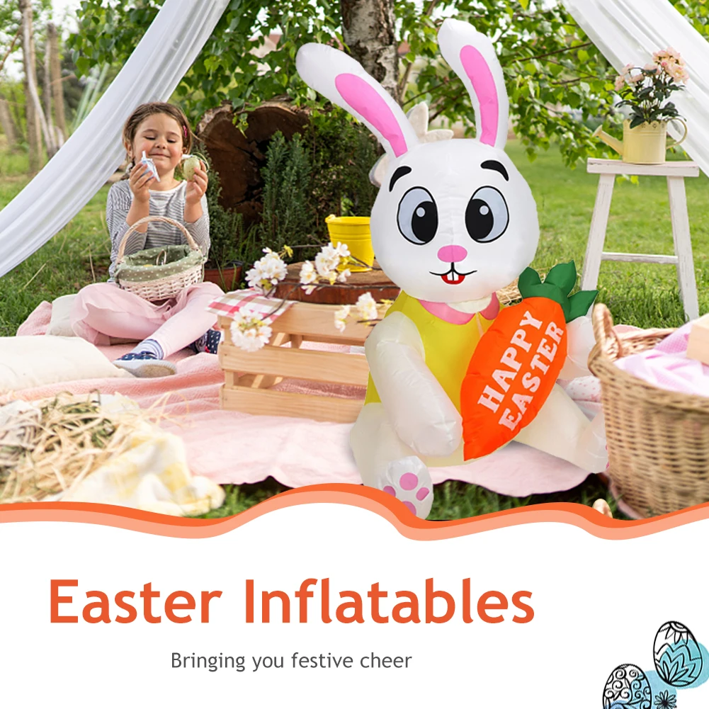 

Пасхальный кролик светящаяся надувная модель праздничные принадлежности 1,5 м надувные украшения вечерние украшения для входа в магазин