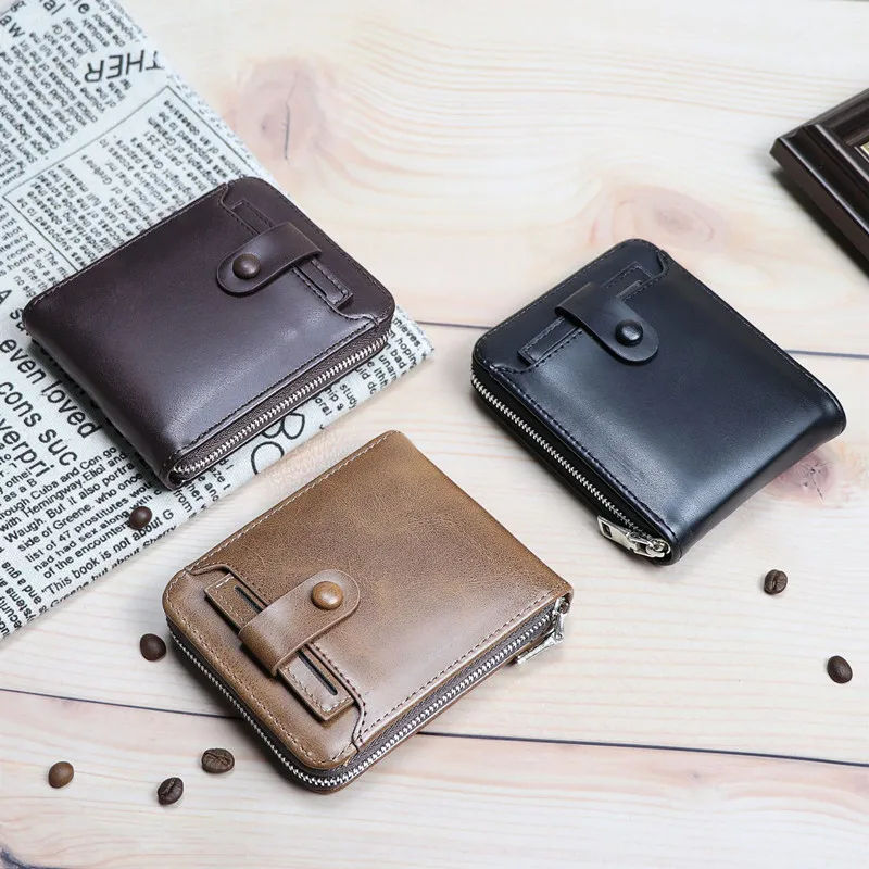 

2023 New Short Wallet Multi-Functional Large-Capacity Multi-Card Wallet External Card Zipper Wallet