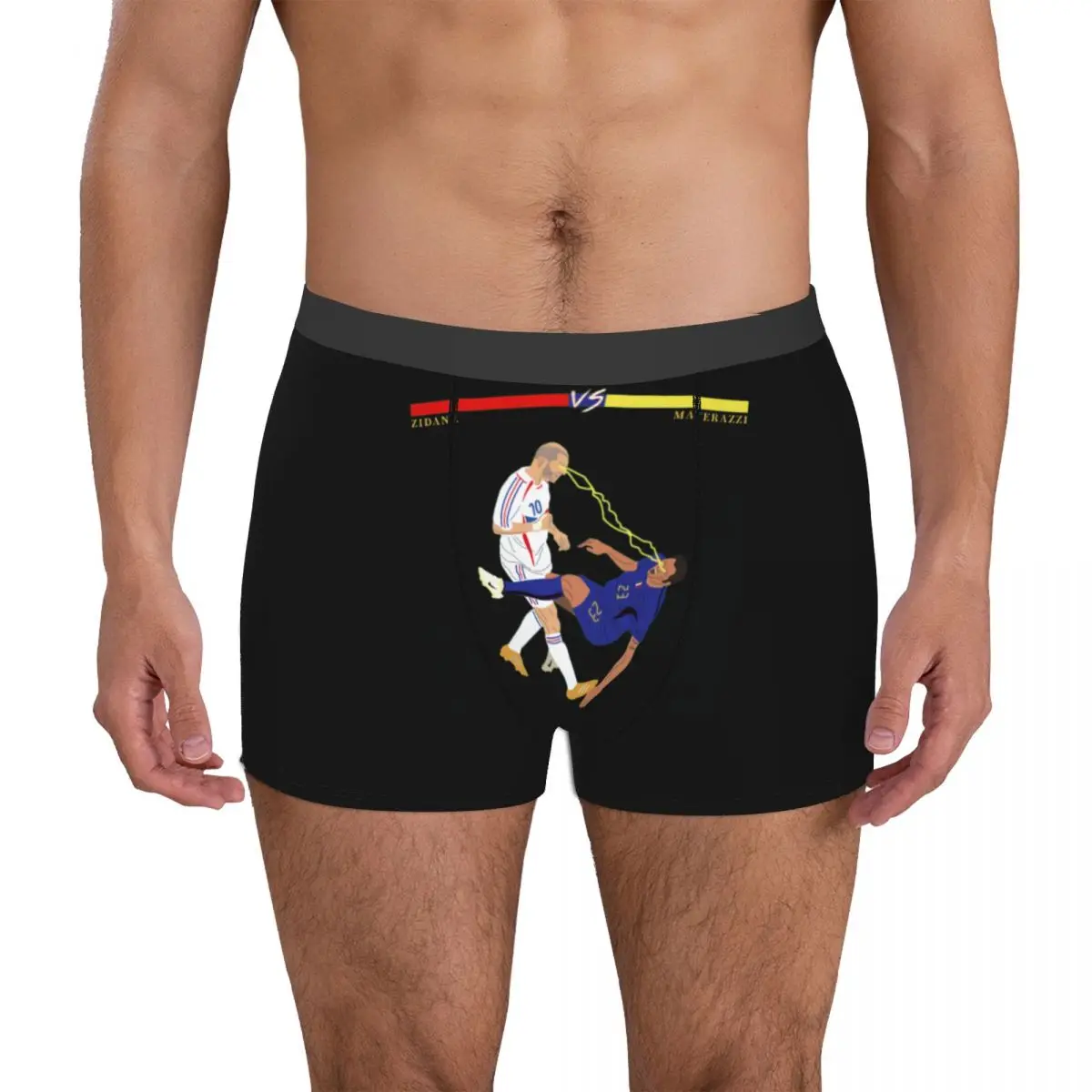 

France Zinedines And Zidanes Men's Boxer Briefs Graphic Vintage Sexy Panties Football Team Funny Novelty Four Seasons Wearable