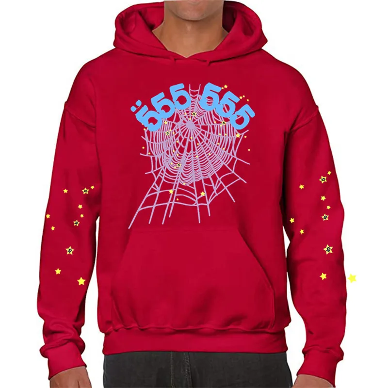 

Men’s Hoodies Spider Web 555 Graphic 320gsm Cotton Women Male Harajuku Pullover Men Gothic Punk Hoody Sweatshirt Oversized