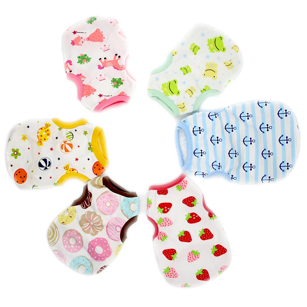 

New Cartoon Pet Dog Clothes Summer Cotton Puppy T Shirt Clothing for Small Dogs Chihuahua French Bulldog Shirt Vest Cat Costume