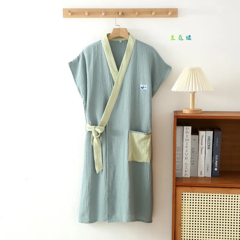 Халат большого размера из чистого хлопка для женщин новый весенне-летний халат