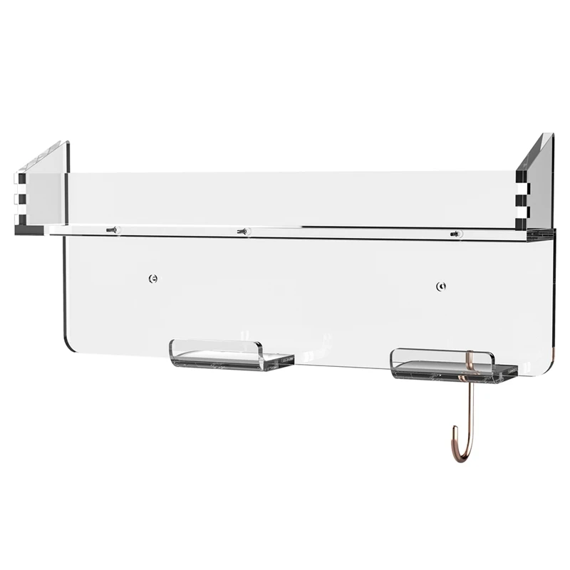 

1 Piece Hairdryer Holder Wall Mounted Storage Rack Hair Dryer Universal Transparent