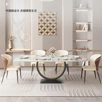 light luxury bright stone plate dining table small apartment modern simple silent style pandora rectangular dining table chair