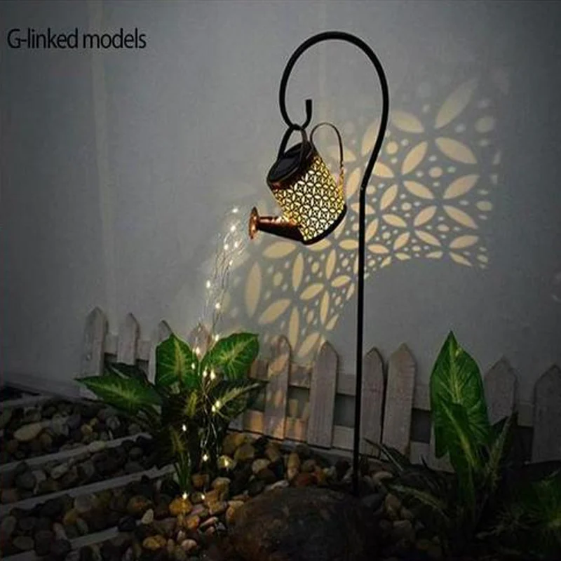 

Solar Watering Kettle Lights Lawn Lamp Water Sprinkle String Lights Outdoor Waterproof LED Yard Art Garden Decor Landscape Lamps