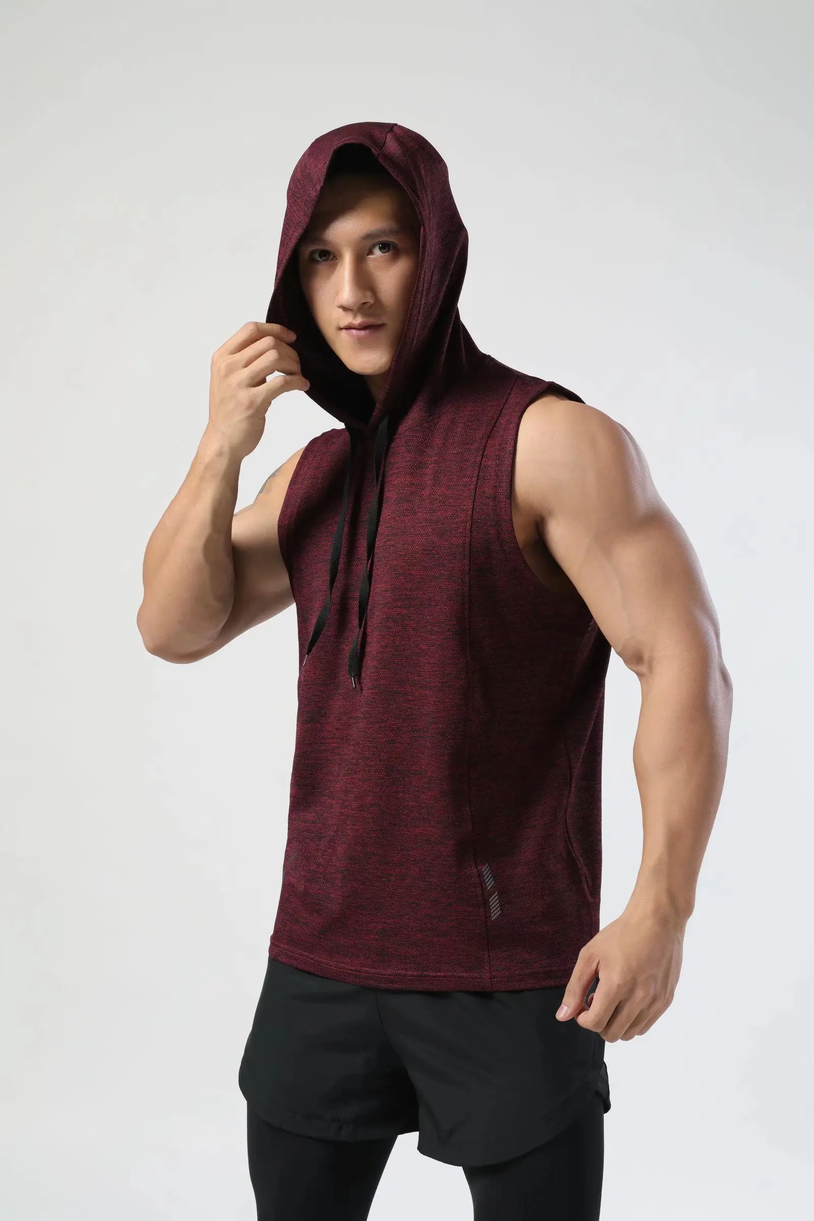 2023 New Clothing Mens Bodybuilding Hooded Tank Top Cotton Sleeveless Vest Sweatshirt Fitness Workout Sportswear Tops Male