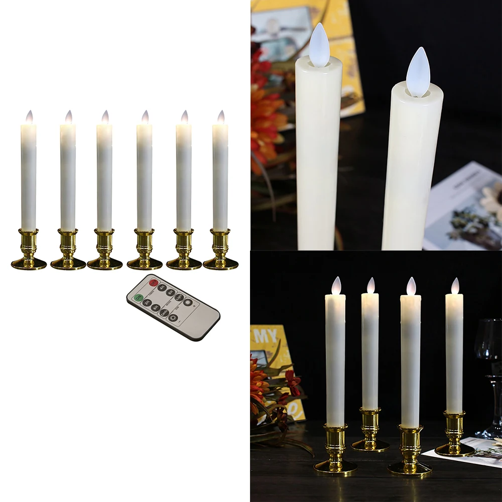 

6Pcs/Set Remote Control LED Flameless Candle Lights New Year Candles Battery Powered Led Tea Lights Easter Candle With Packaging