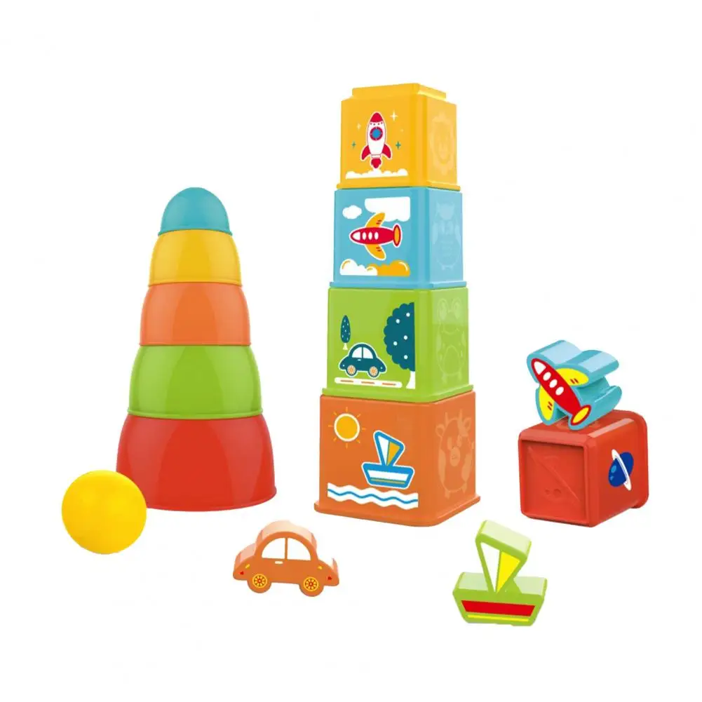 

1 Set Block Toys Creative Shape Cognition Smooth Edges Fun Hand Eye Exercise Intellectual Development ABS Early Education Stack