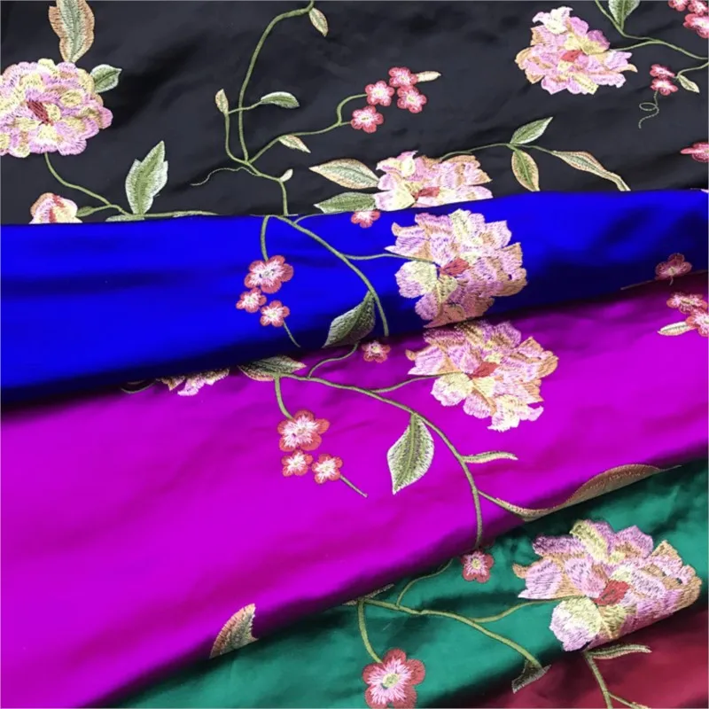 Новое шелковое парчовое китайское платье Cheongsam с вышивкой ткань шелкопряда