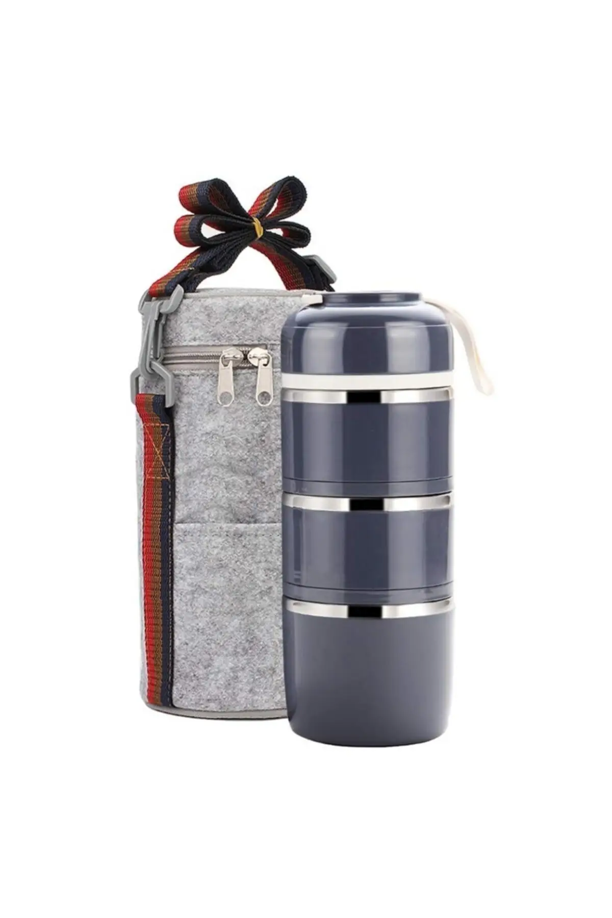 

Eat Thermos 3 Layer Lunch box 1,65 L Camping, Outing, Picnic, Leisure, HEALTHY Stainless Steel with Transport Container