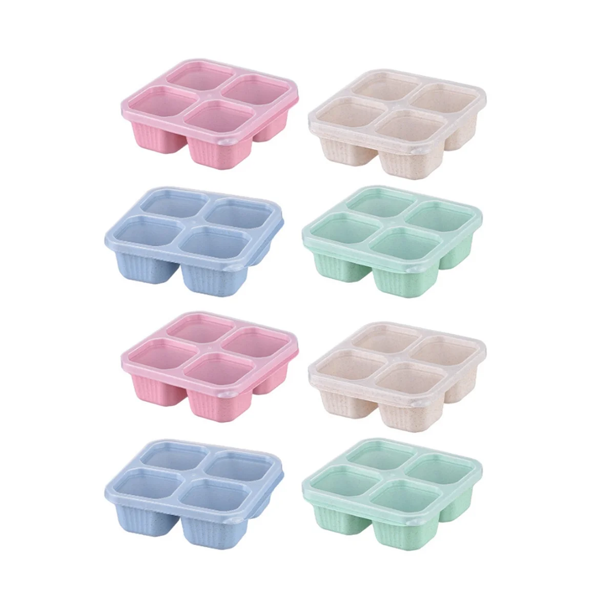 

Snack Containers Reusable 4 Divided Compartments Bento Snack Box Meal Prep Containers with Snacks, Fruits, Nuts, Candies
