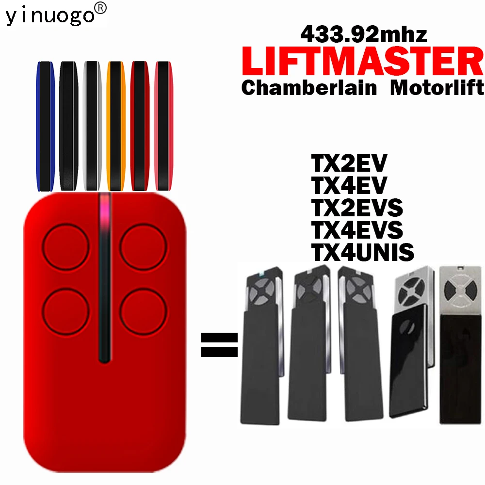 

Chamberlain LIFTMASTER Motorlift TX2EV TX4EV TX2EVS TX4EVS TX4UNIS Remote Control Copier 433.92mhz Garage Door Opener Key Fob