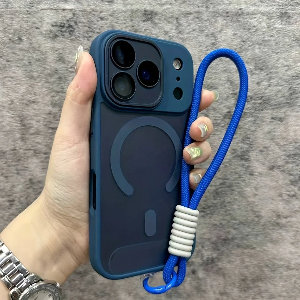 Чехол для iPhone 17 Pro Max с матовым ремешком, магнитный мягкий край и пленкой для объектива, совместимый с iPhone 16, 15, 14, 13, 12, 11 (art.: 3920d47d37ebf) - 3920d47d37ebf