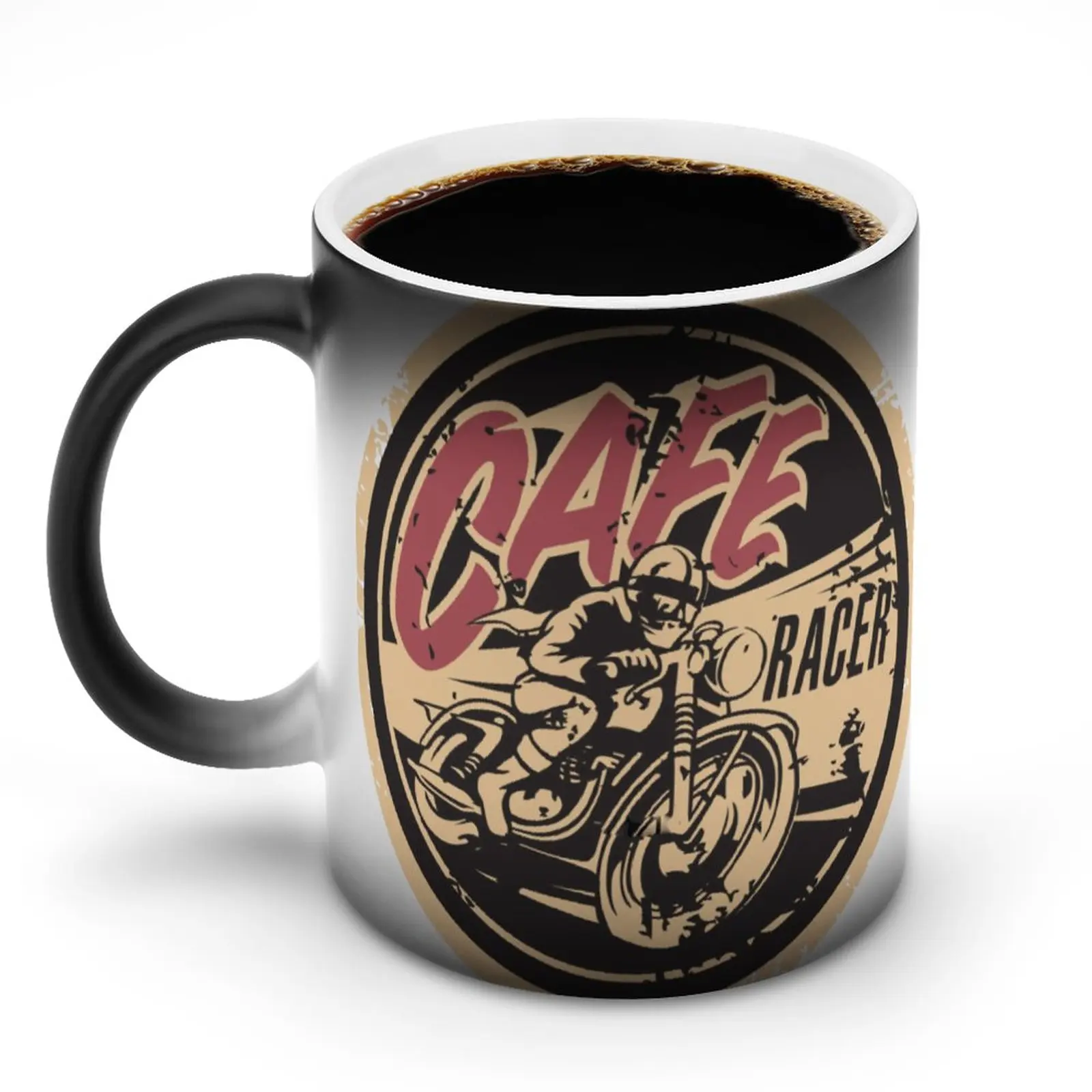 

Скоростная винтажная кружка Cafe Racer, Подарочная кружка для мотоцикла, меняющая цвет, креативные чашки в эстетике, керамические чашки