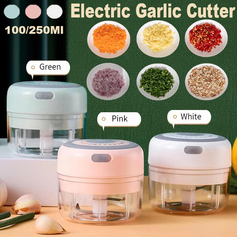 

Mini Electric Garlic Masher Wireless Portable Vegetable Chili Meat Grinder Sturdy Durable USB Charging Food Chopper Kitchen Tool