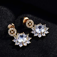 diwenfu 14k gold color aretes de mujer stud earrings bohemia 3 carats aaa crystal fine jewelry rounds 14 k gold garnet earring
