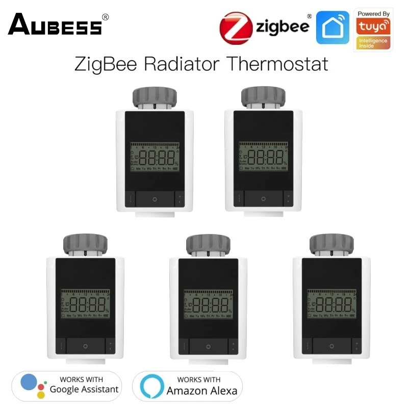 

Умный привод радиатора Tuya ZigBee3.0, программируемый термостатический клапан радиатора, регулятор температуры, Настройка 2MQTT с Alexa