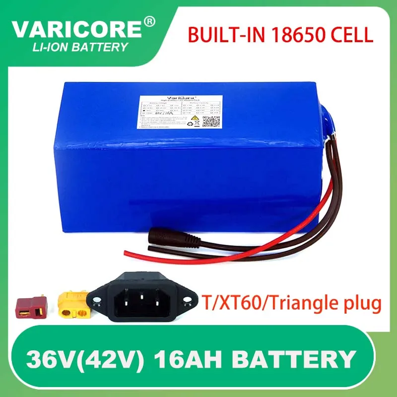

36V 16ah 18650 lithium Battery pack and 1000Watt 20A bms protection 16000mAh backup power supply T/XT60/Triangle plug