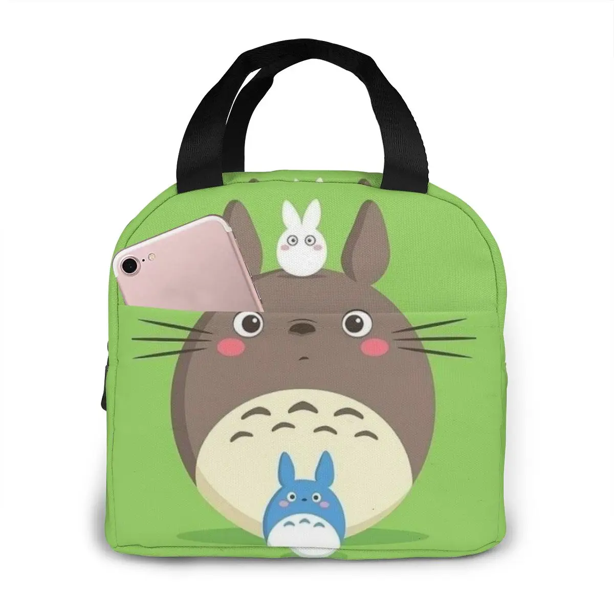 

Lunch Bag for Women Funny Cartoon Kids Bento Cooler Bags Totoro Plush Thermal Breakfast Food Box Portable Picnic Travel Work