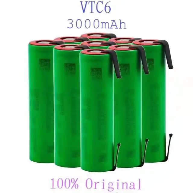 

C6 3,7 V 3000mAh 18650 литий-ионная аккумуляторная батарея 18650 VTC6 батареи + DIY никелевые листы