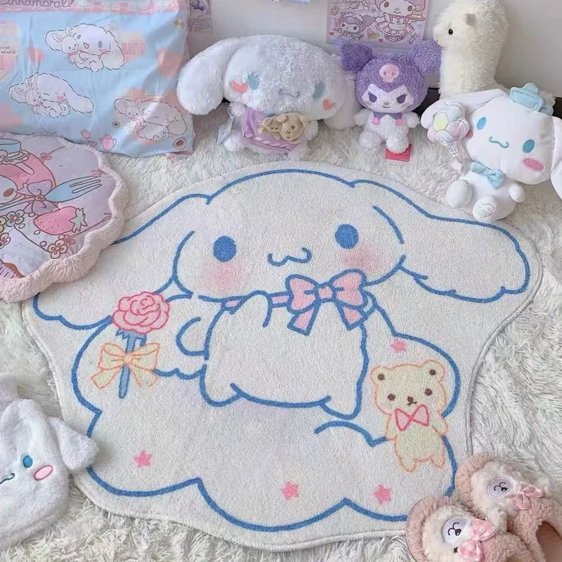 Мультяшные напольные коврики Sanrio Cinnamoroll Симпатичные плюшевые разных размеров