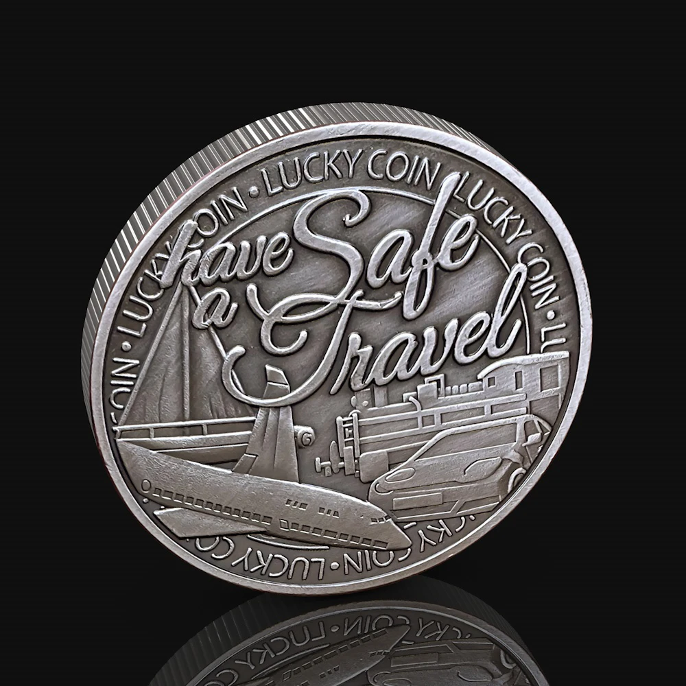 

Талисман на удачу в стиле путешественника, ручная Сумочка, подарок, памятная монета из древнего серебра, диаметр 40 мм, ретро-значок, коллекци...