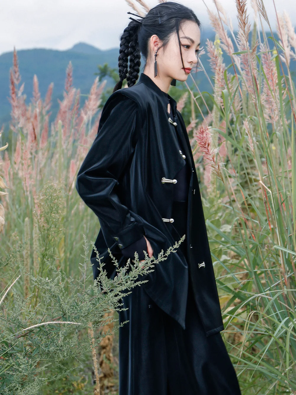 UMI MAO Yamamoto Dark Niche Design PU Leather Jacket Women's Spring Autumn Models Retro Fake Two-piece Irregular Tops Women enlarge