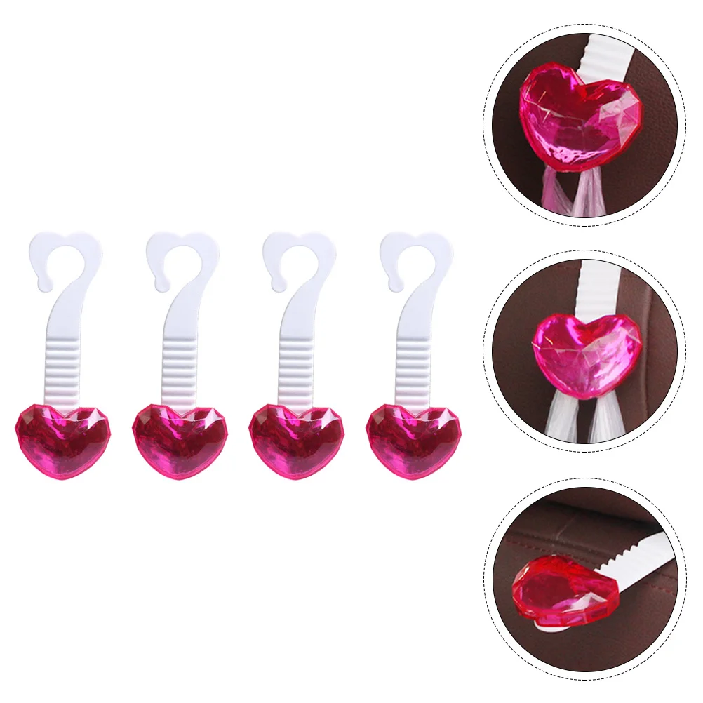 

4 Portable Hooks Heart Shape Hook for Vehicle