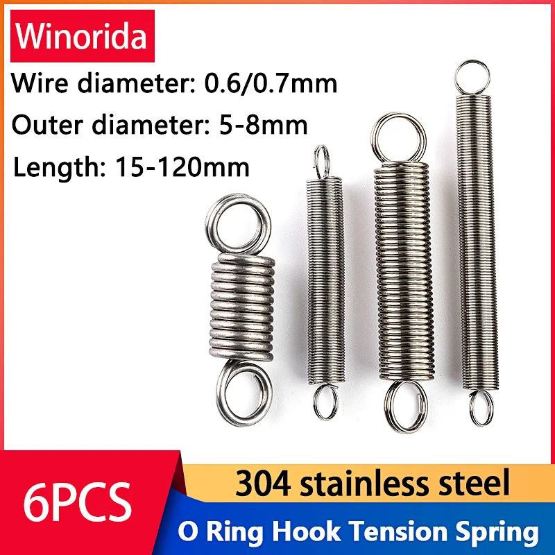 

Пружины натяжения крюка нержавеющая сталь 304 6 шт.