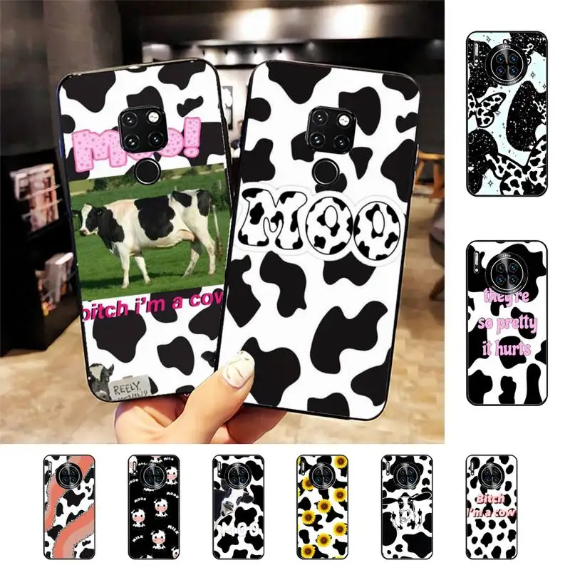 

Cow pattern Black and white style Phone Case for Huawei Mate 20 10 9 40 30 lite pro X Nova 2 3i 7se