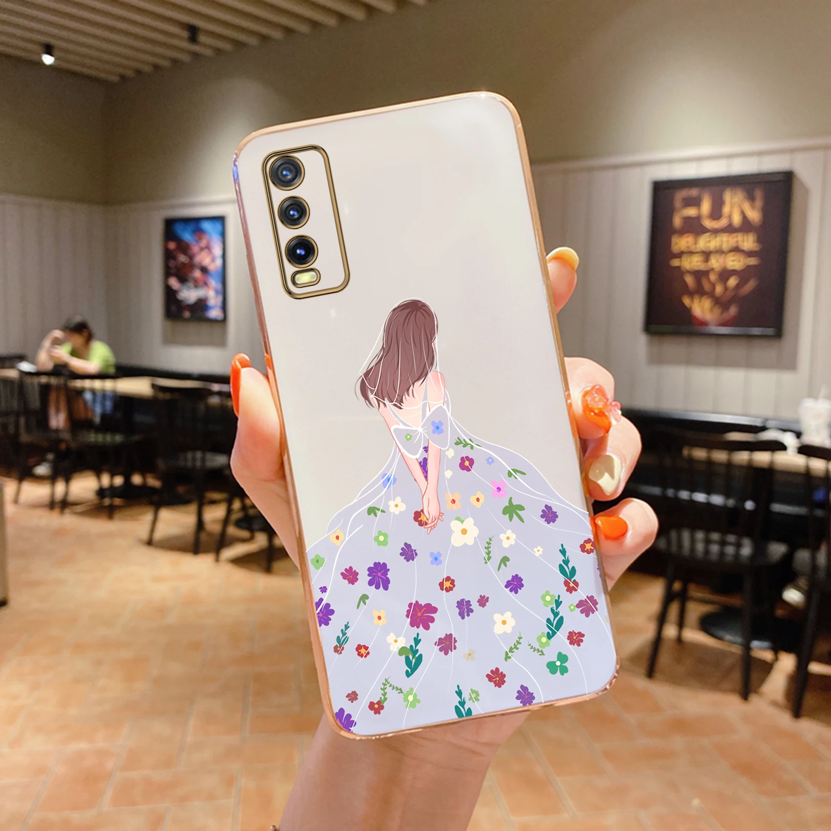 

Силиконовый чехол с цветочным рисунком для невесты Vivo Y30 Y20 Y21 Y20i Y76S Y85 Y77 Y93 Y33S Y95 Y02S Y02 Y91 Y55L Y72 Y66