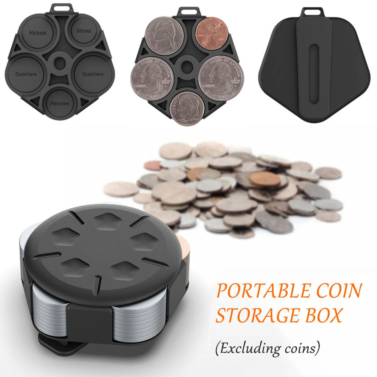 

New Portable Coin Organizer Coin Dispenser Case Lightweight for Collectors Can be Fixed on Pants Durable and Lightweight
