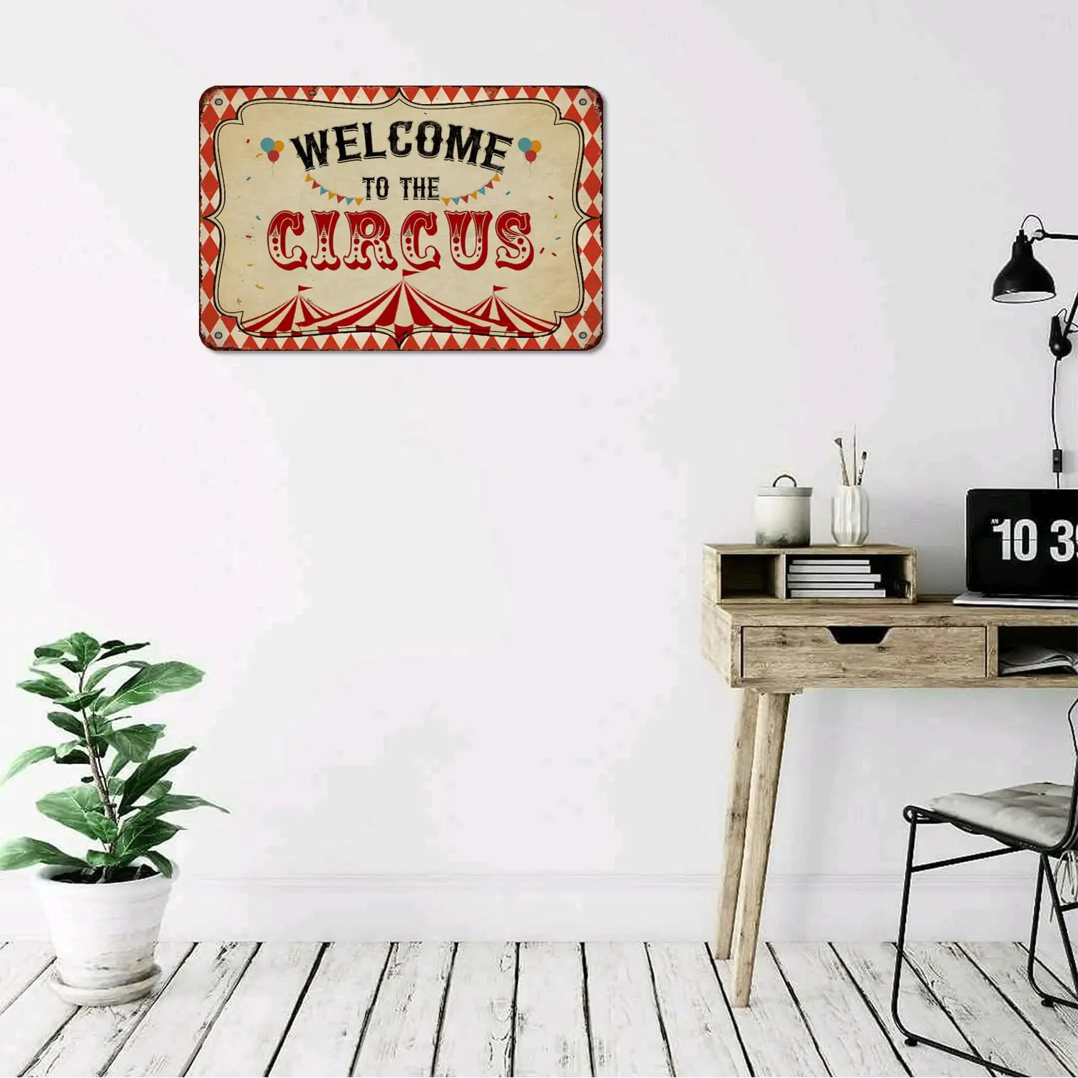 Винтажный металлический жестяной знак Добро пожаловать в цирк ретро-стиль