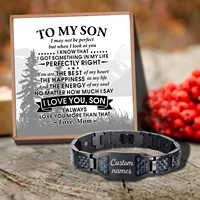 mom to my son fashionable mens black bracelet magnet ins titanium steel carbon fiber masonic magnetic stainless steel jewelry