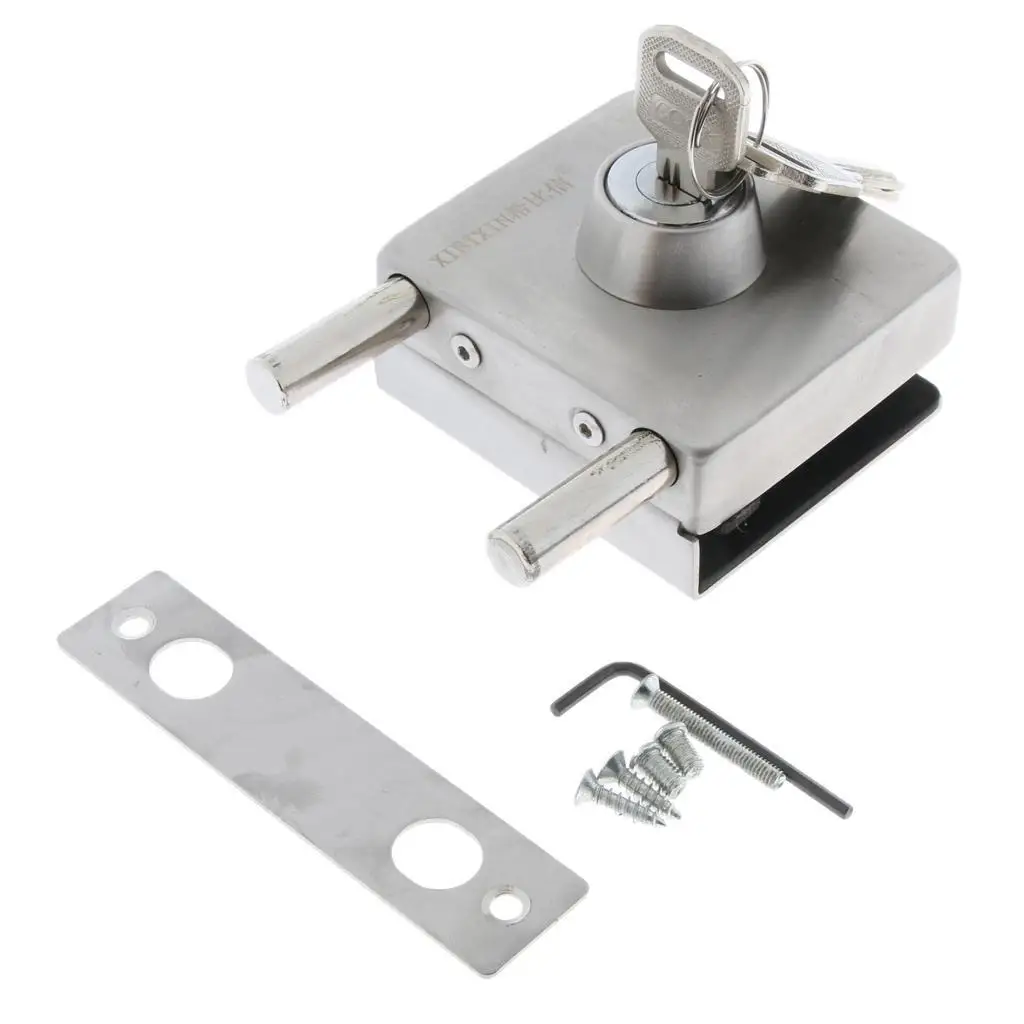 

Stainless Steel Glass Single Door Sliding Door Lock No Punching Needed