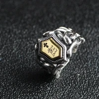 ditto ring mens personality medusa shield ring hollow letter silver ring fashion punk ring jewelry give men holiday gifts