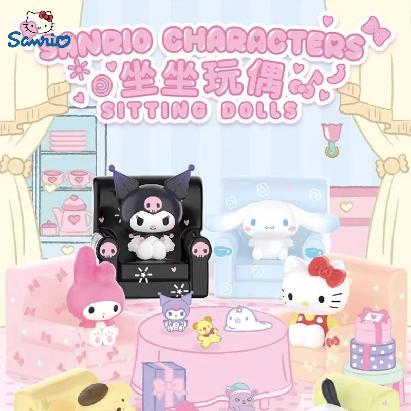 Sanrio семья сидет в серии ящиков для слепых кукол Hello Kitty Корица рулон дивана