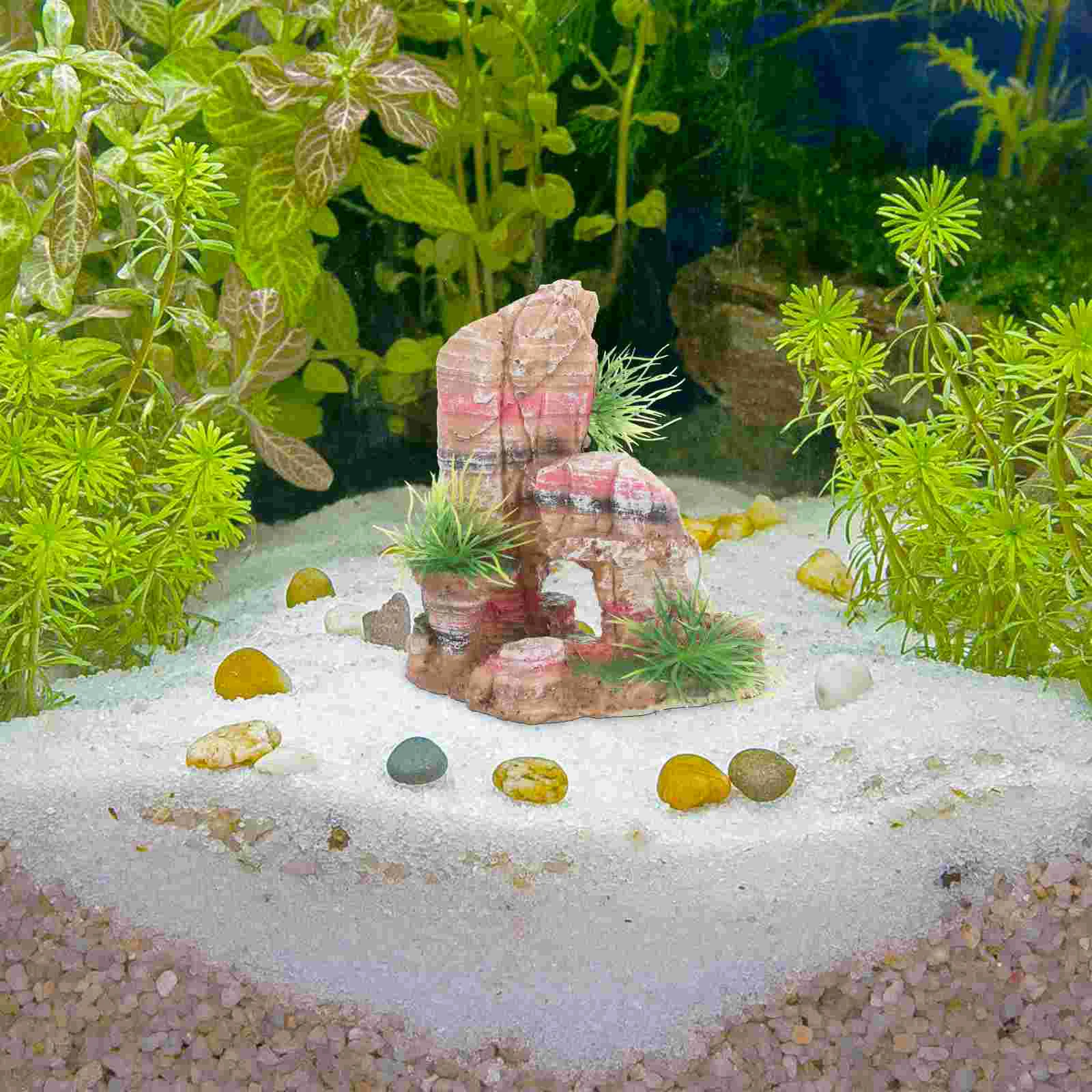 

Rockery For Aquarium Fish Tank Landscape Decor Decorative Resin Mountain Desktop