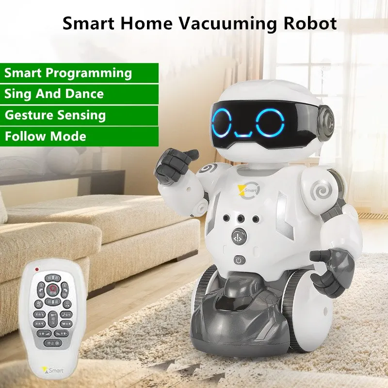

RC Programming Robots Singing and Dancing Gesture Sensing Follow Mode Early Education Remote Control Clean Robot Toys