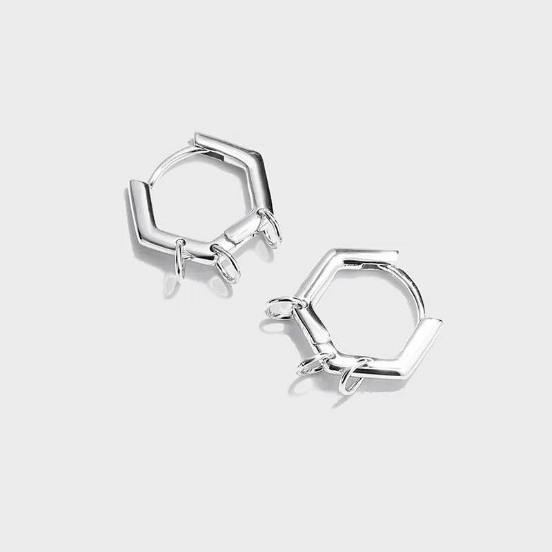 

Neutral Korean Hong Kong style sterling silver ear buckle men and women street trend hip-hop temperament all-match earrings